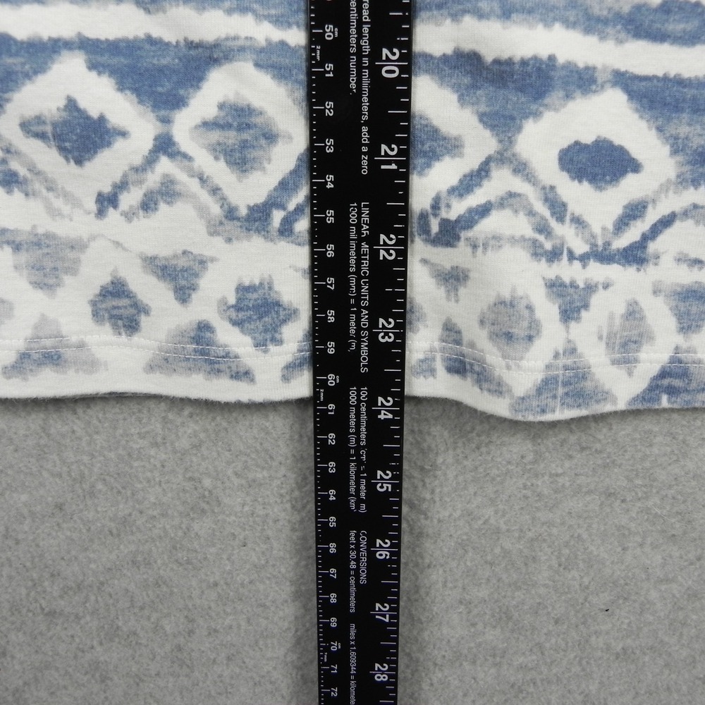 Chico's Shirt Top Womens 3 Casual Scoop Neck Tee Blue Patterned Short Sleeve - Picture 6 of 8